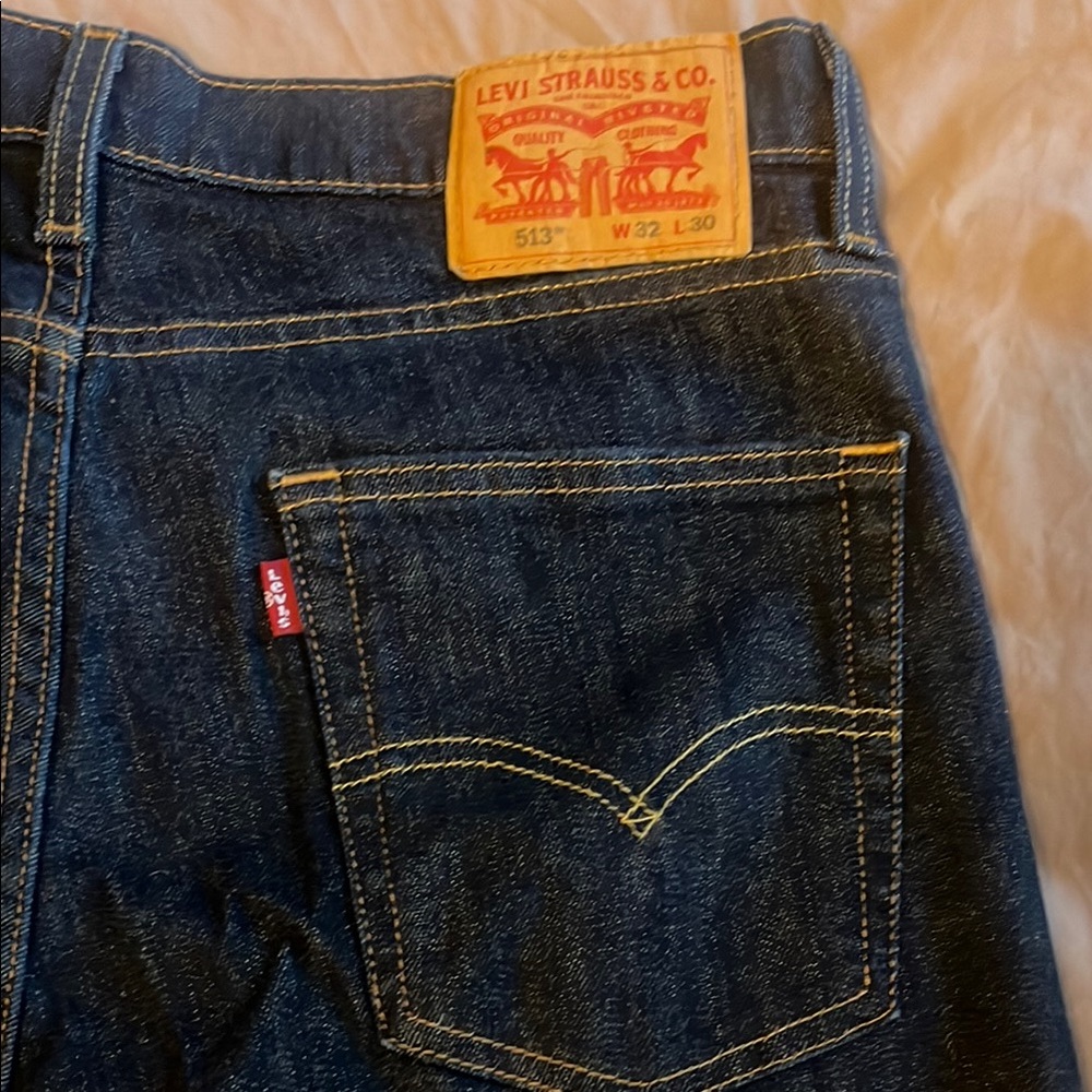 Levi's Dark Blue Straight Jeans - Picture 2 of 3